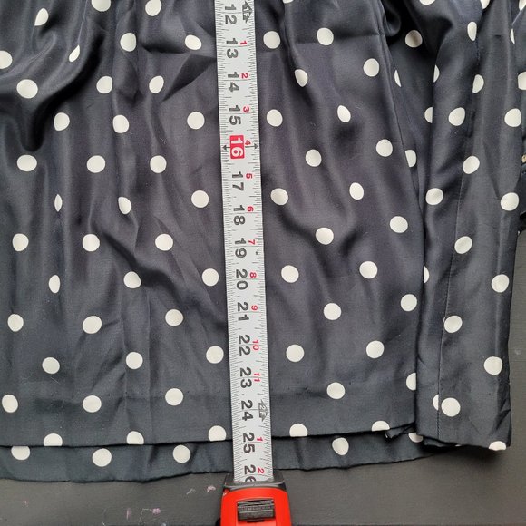 Vintage 80s Graphic Black Polka Dot Secretary Dress - Picture 10 of 15